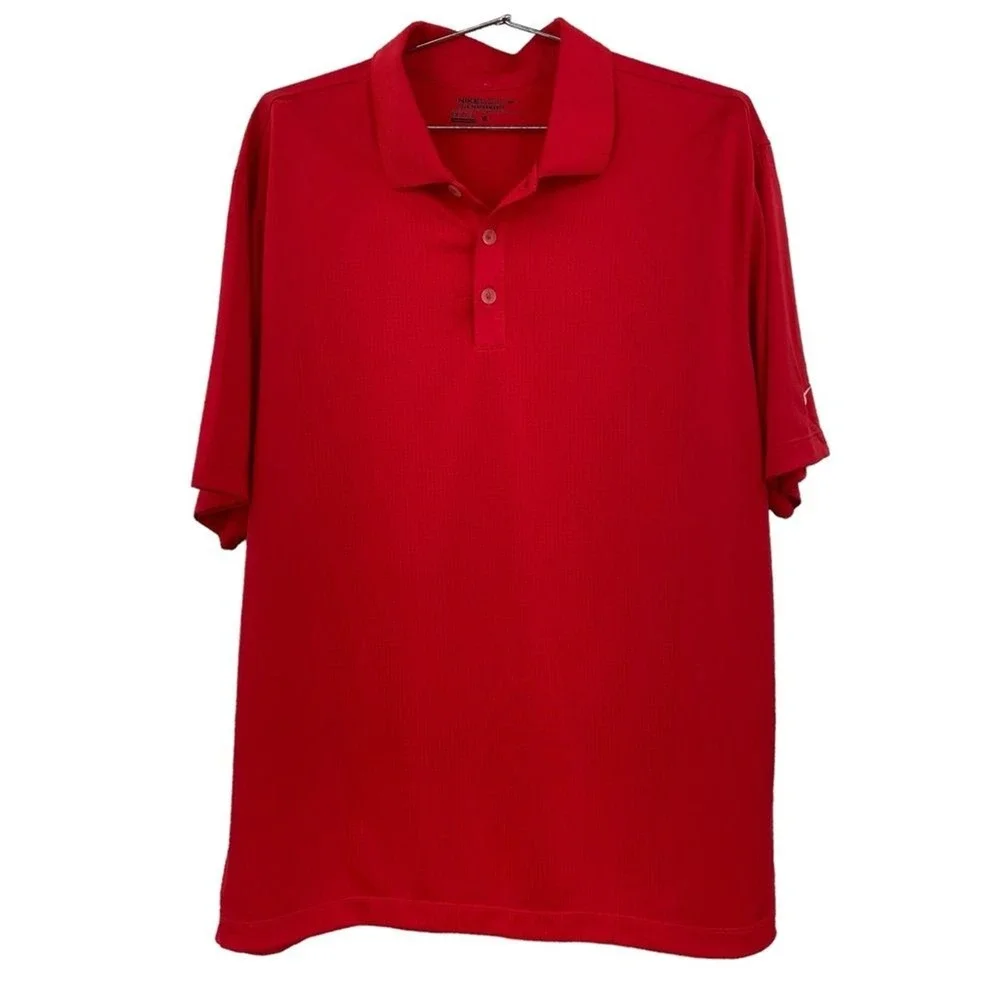 Nike Golf Tour Performance Dri-FIT Red Polo‎ Shirt Mens Large Short Sleeve